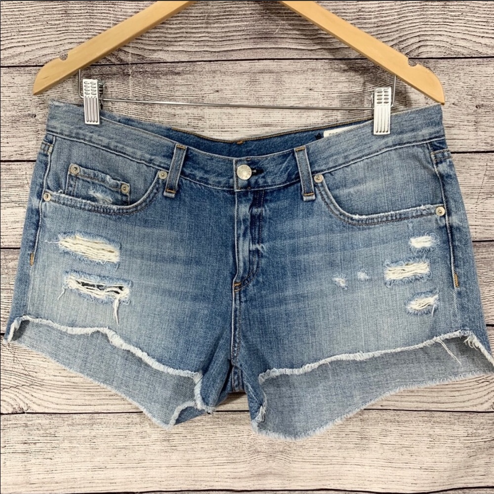 Rag & Bone Modele Cut Off Denim Distressed Shorts